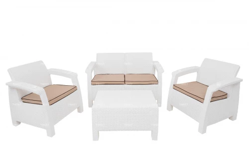 Комплект уличной мебели TWEET Terrace Set, белый, коричневый