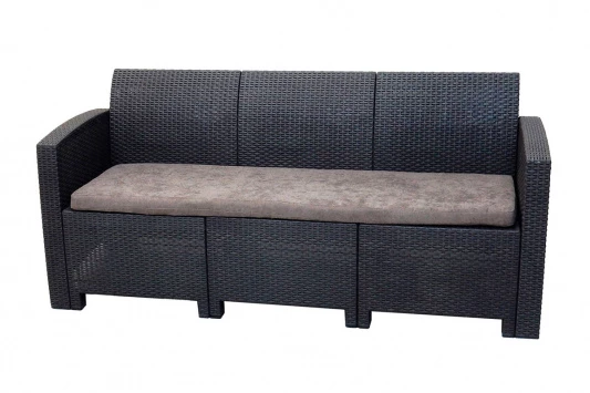 Диван трехместный b:rattan Arizona, венге, антрацит (3-х местная подушка)