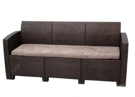 Диван трехместный b:rattan Arizona, венге, антрацит (3-х местная подушка)