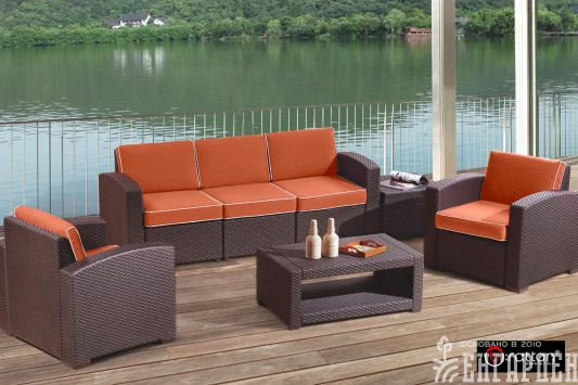 Комплект мебели Rattan Premium 5, венге,серый