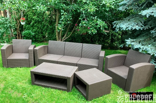 Комплект мебели Rattan Premium 5, венге,серый