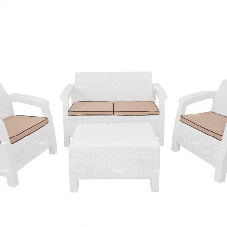 Комплект уличной мебели TWEET Terrace Set, белый, коричневый