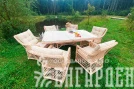 Плетеная мебель для террасы MOKKA VILLA ROSA (на 6 персон) + 12 подушек