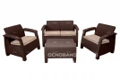 Комплект уличной мебели TWEET Terrace Set, белый, коричневый