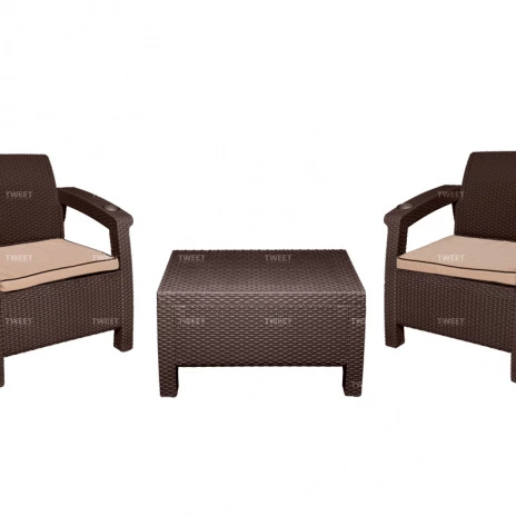 Комплект TWEET Balcony Set, цвет: белый, коричневый