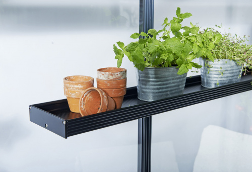 Встраиваемая навесная полка алюминиевая черная 15x141cm. (Джулиана) 