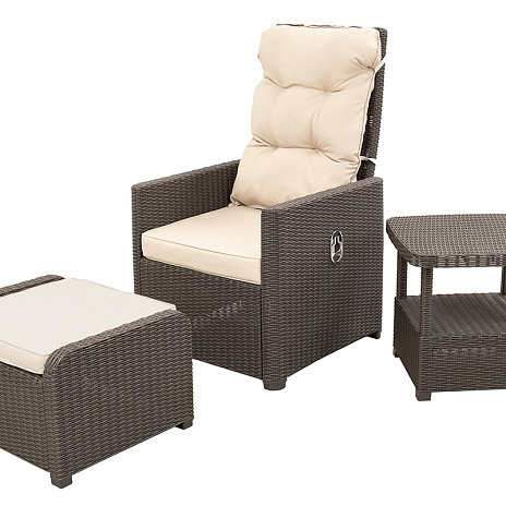 Комплект уличной мебели MANCHESTER OTTO SET 2, цвет серый, венге