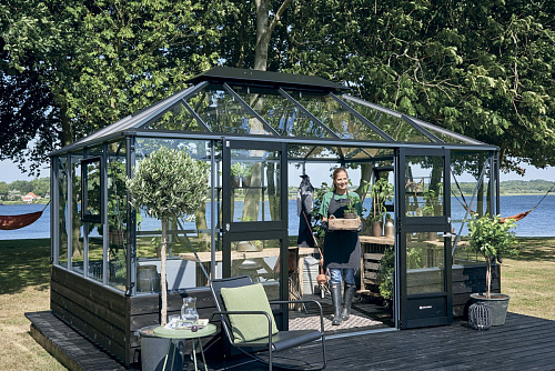 Теплица Juliana Grand  OASE 13.0m с высоким цоколем — антрацит ( Джулиана)