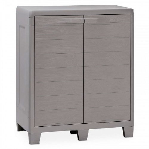 Уличная тумба TOOMAX 2х дверная глубокая WOODY'S XL (2 полки), светло-серый