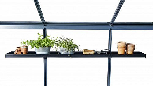 Встраиваемая навесная полка алюминиевая черная 15x141cm. (Джулиана) 