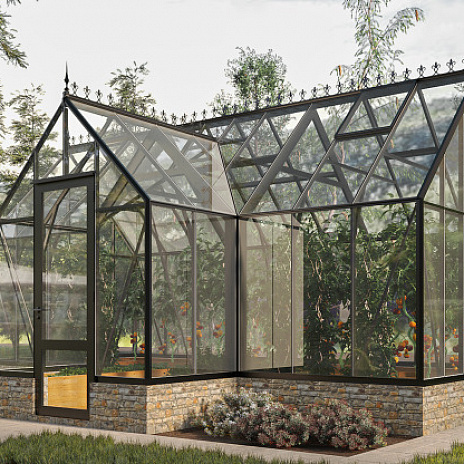 Теплица Botanik T Style 45 Standard с тамбуром Mini с комплектом купейной двери Ботаник