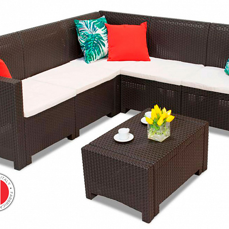 Комплект мебели NEBRASKA CORNER Set (углов. диван, столик), венге, белый