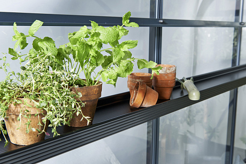 Встраиваемая навесная полка алюминиевая черная 15×213 cm. (Джулиана)