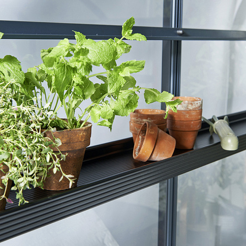 Встраиваемая навесная полка алюминиевая черная 15×213 cm. (Джулиана)