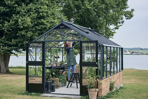 Теплица Juliana Premium 13.0 с высоким цоколем — антрацит ( Джулиана)