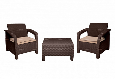 Комплект TWEET Balcony Set, цвет: белый, коричневый