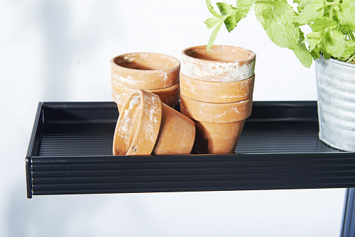 Встраиваемая навесная полка алюминиевая черная 15×213 cm. (Джулиана)