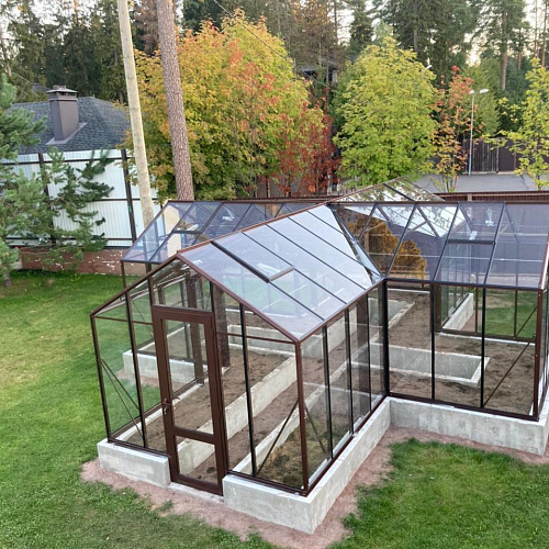 Теплица Botanik Т Standard с тамбуром и комплектом купейных дверей Ботаник