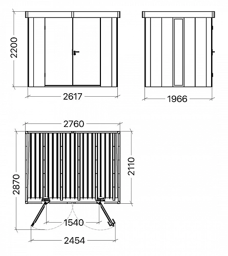 Металлический сарай Neo 3×2