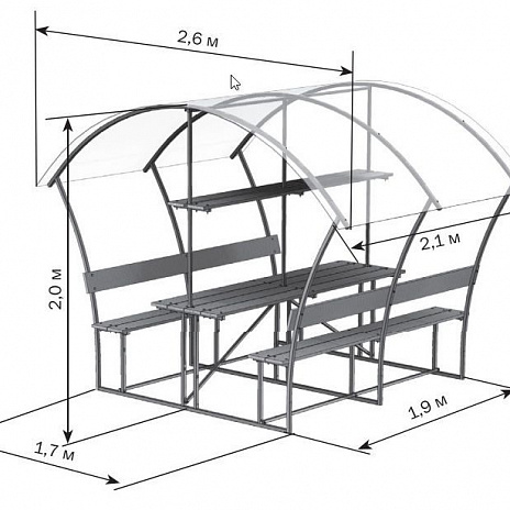 Беседка Трали Вали цветной поликарбонат