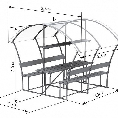 Беседка Трали Вали цветной поликарбонат