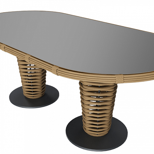 MOKKA MAJORCA стол обеденный, цвет соломенный, капучино