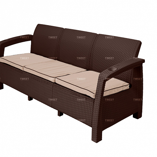 Мебель Tweet Диван 3-х местный, венге, белый