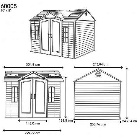 Сарай пластиковый LifeTime 10*8