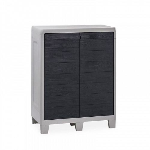 Уличная тумба TOOMAX 2х дверная глубокая WOODY'S XL (2 полки), антрацит