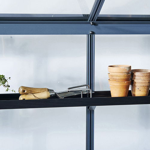 Встраиваемая навесная полка алюминиевая черная 15x141cm. (Джулиана) 