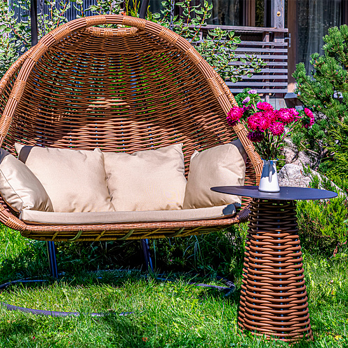 MOKKA MAJORCA подвесное кресло двухместное, цвет соломенный, капучино