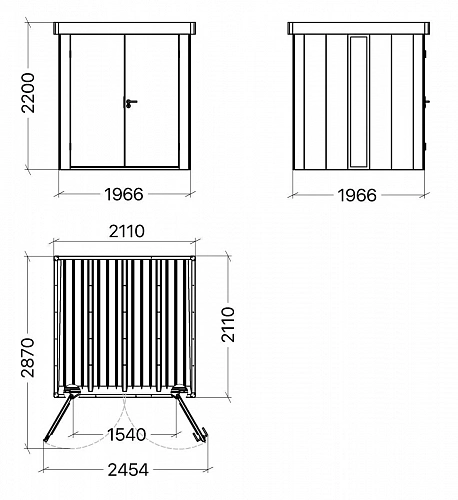 Металлический сарай Neo 2×2