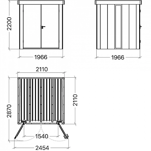 Металлический сарай Neo 2×2