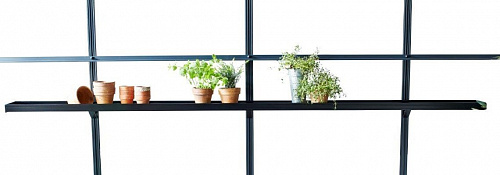 Встраиваемая навесная полка алюминиевая черная 15×213 cm. (Джулиана)