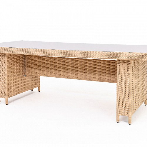 Комплект плетеной мебели МОККА SAN MARINO (стол обеденный, 8 кресел), Бежевый. 