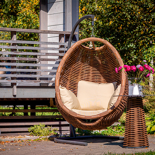 MOKKA MAJORCA подвесное кресло, цвет капучино, соломенный