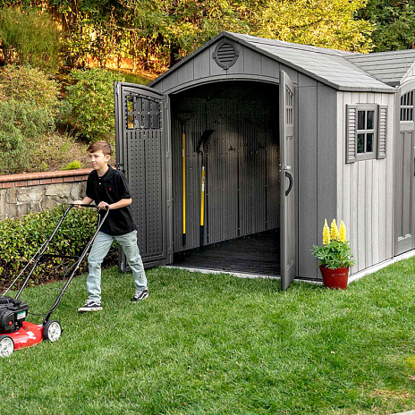 Сарай пластиковый WoodLook 15*8 DD