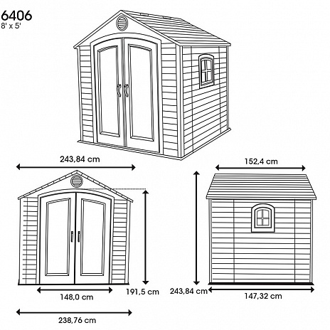 Сарай пластиковый LifeTime 8*5