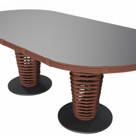 MOKKA MAJORCA стол обеденный, цвет соломенный, капучино