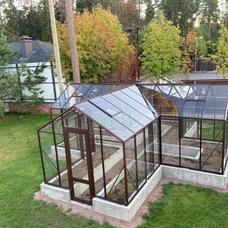 Теплица Botanik Т Standard с тамбуром и комплектом купейных дверей Ботаник