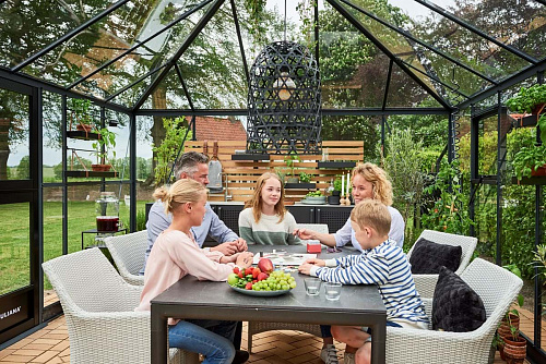 Теплица Juliana GRAND OASE 18,8 с высоким цоколем — антрацит ( Джулиана)