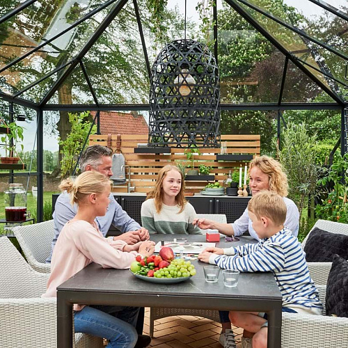 Теплица Juliana GRAND OASE 18,8 с высоким цоколем — антрацит ( Джулиана)