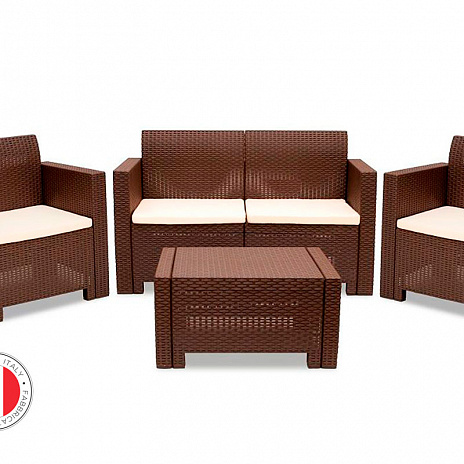 Набор итальянской мебели NEBRASKA 2 Set (диван, 2 кресла и стол), белый