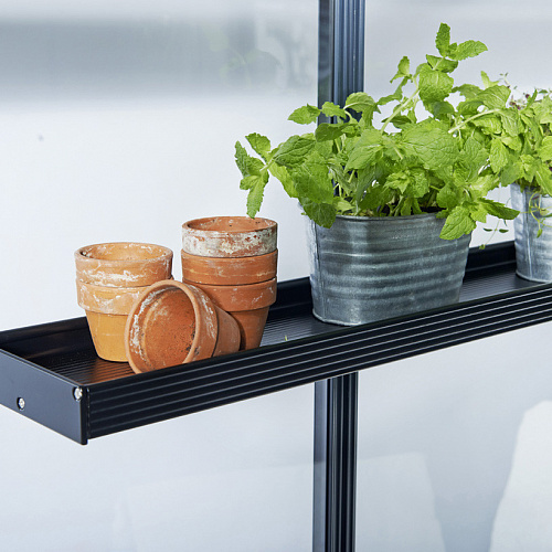 Встраиваемая навесная полка алюминиевая черная 15x141cm. (Джулиана) 