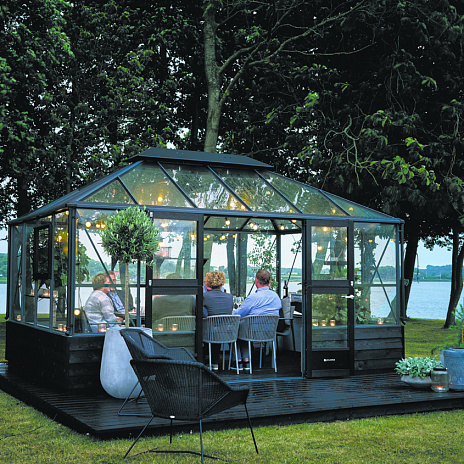 Теплица Juliana Grand  OASE 13.0m с высоким цоколем — антрацит ( Джулиана)