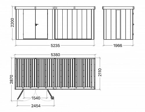 Металлический сарай Neo 6×2