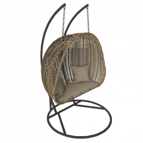 MOKKA MAJORCA подвесное кресло двухместное, цвет соломенный, капучино